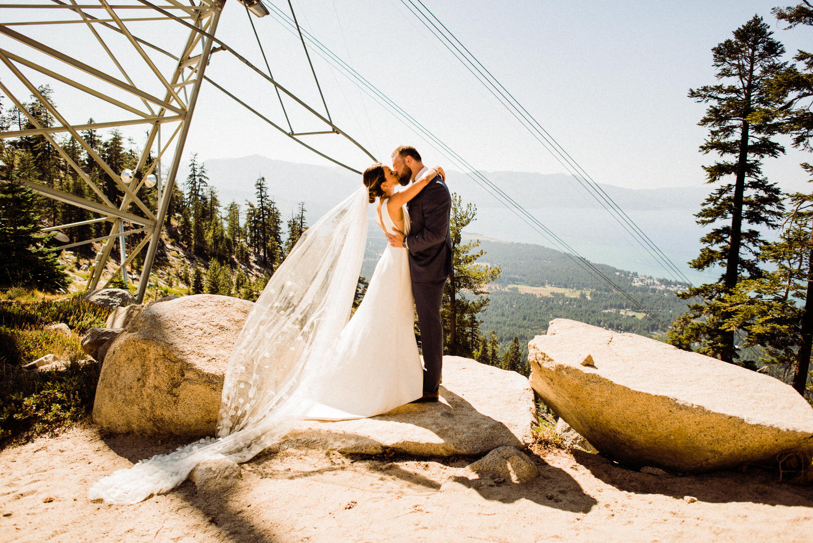 Bride and Groom at Heavenly Lakeview Lodge in South Lake Tahoe
