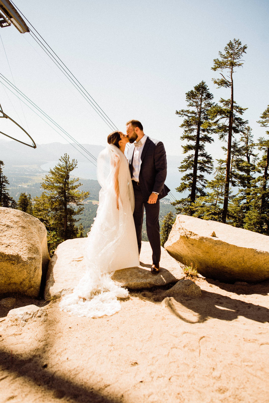 Romantic Bride and Groom at South Lake Tahoe Wedding