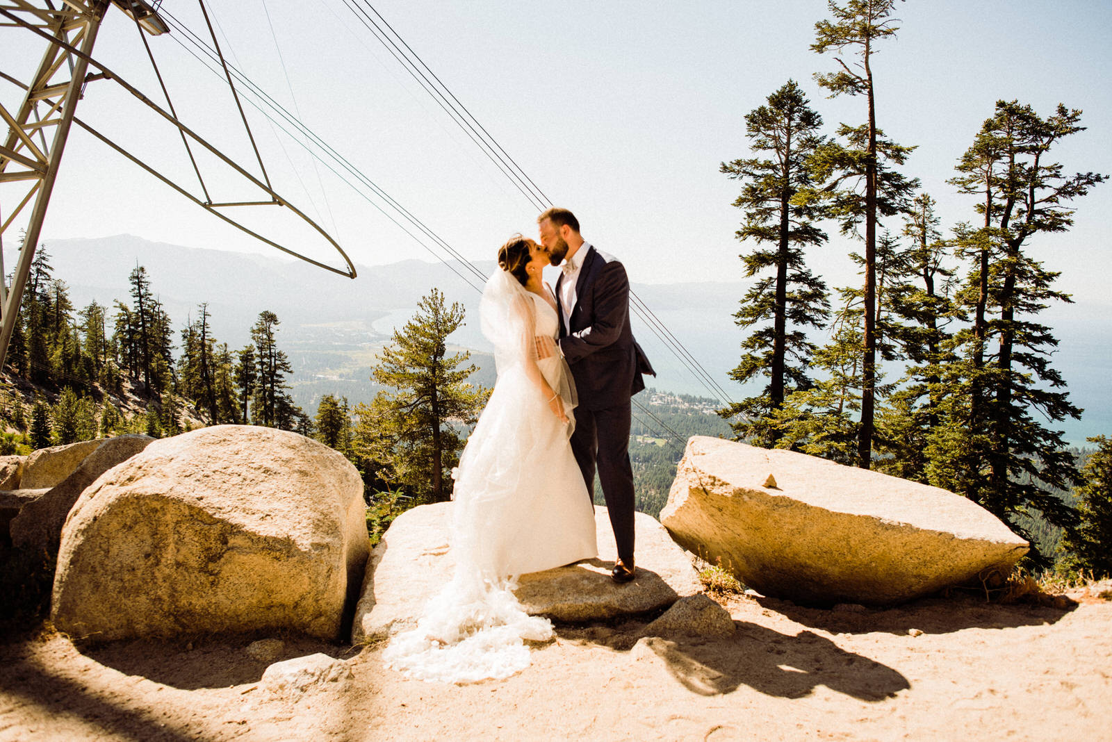 Bride and Groom at Lakeview Lodge in South Lake Tahoe