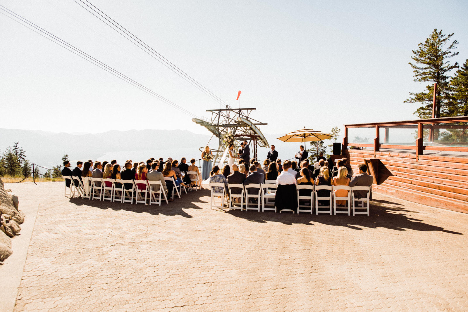 Intimate wedding ceremony with South Lake Tahoe backdrop
