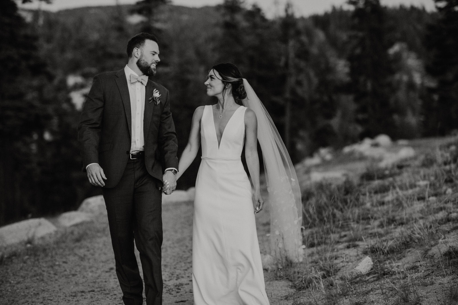 Romantic bride and groom Heavenly Lakeview Lodge Wedding Venue South Lake Tahoe