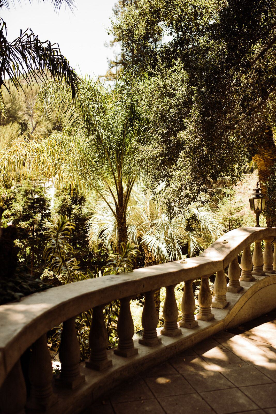 Stone Garden Terrace in Summer at Houdini Estate - LA Wedding Venue | Laurel Canyon Los Angeles Wedding | Photo by Kept Record | www.keptrecord.com