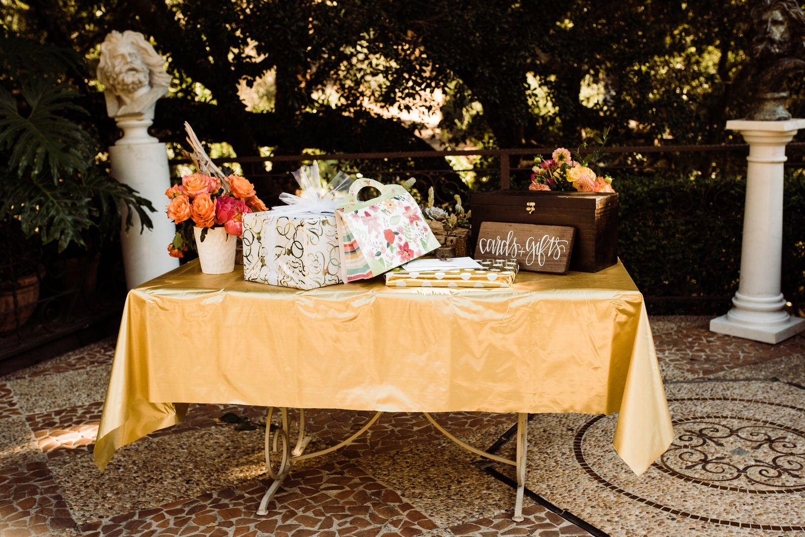 Gift table at Houdini Estate Wedding | LA Wedding Venue | Laurel Canyon Los Angeles Wedding | Photo by Kept Record | www.keptrecord.com