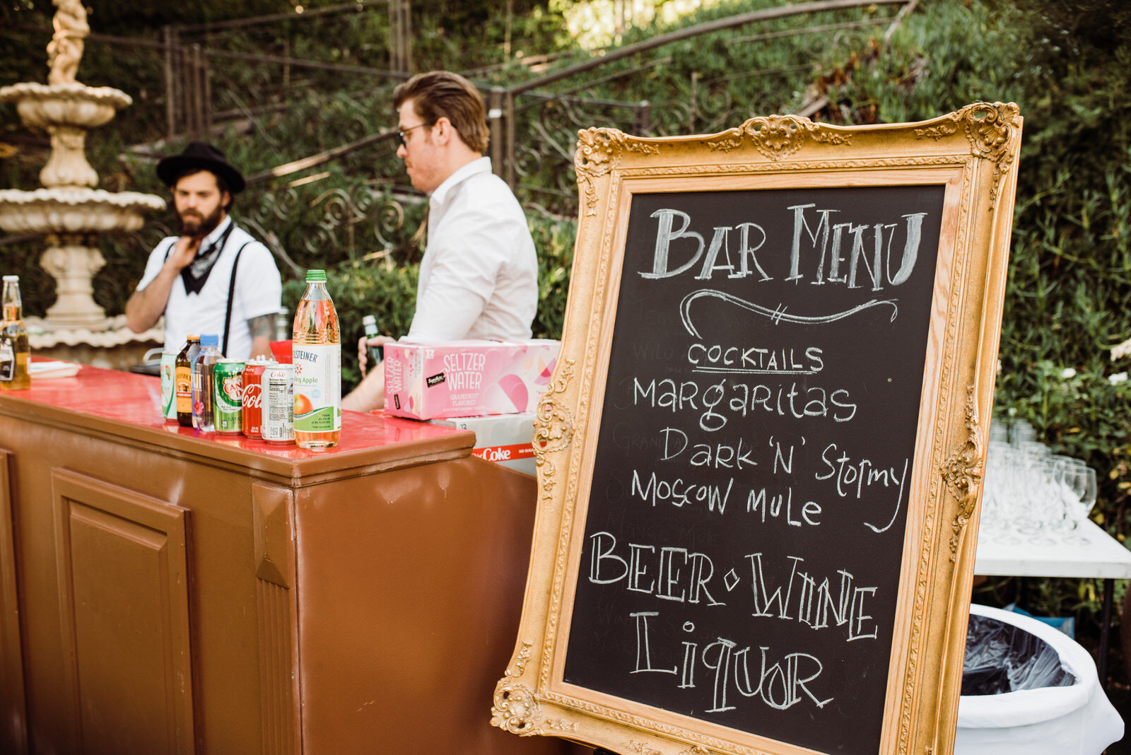 Bar Sign at Houdini Estate Wedding in Los Angeles California | Summer Wedding Reception | photo by Kept Record | www.keptrecord.com