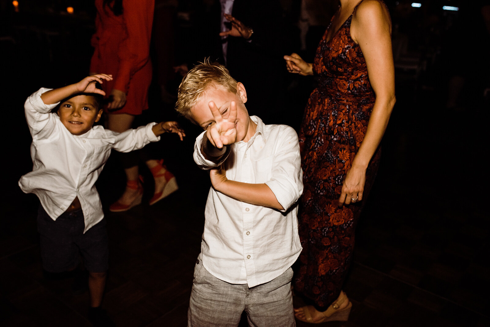 kids dancing at Houdini Estate wedding reception
