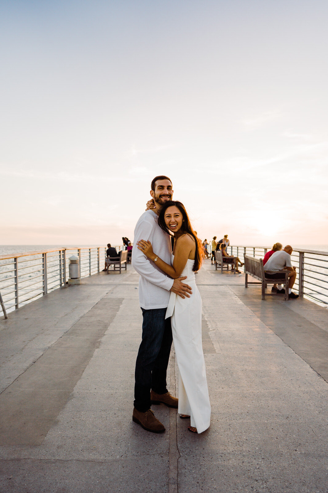 Sweet, fun engagement photos at Hermosa Beach pier