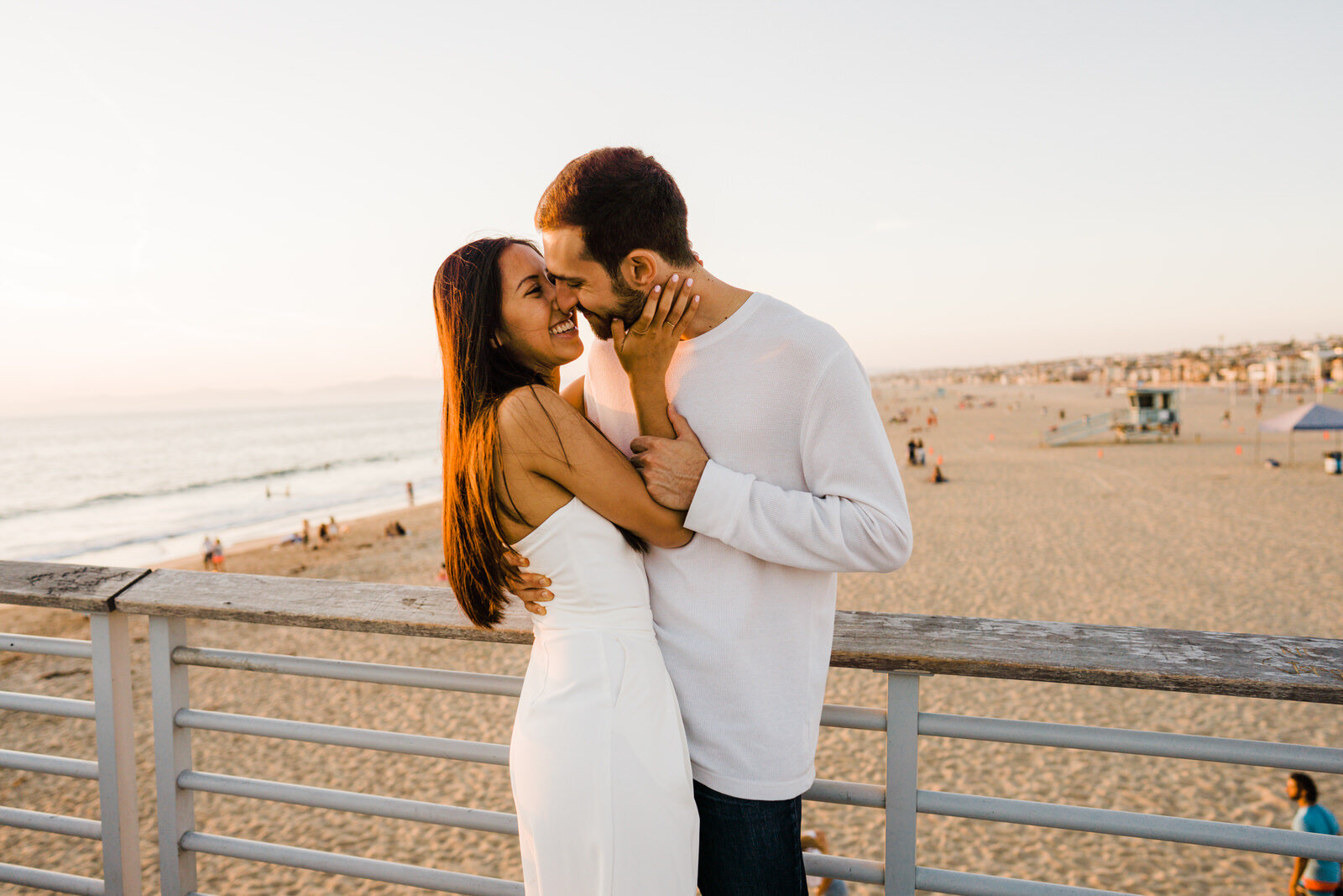 Coloful sunset photo at hermosa beach pier