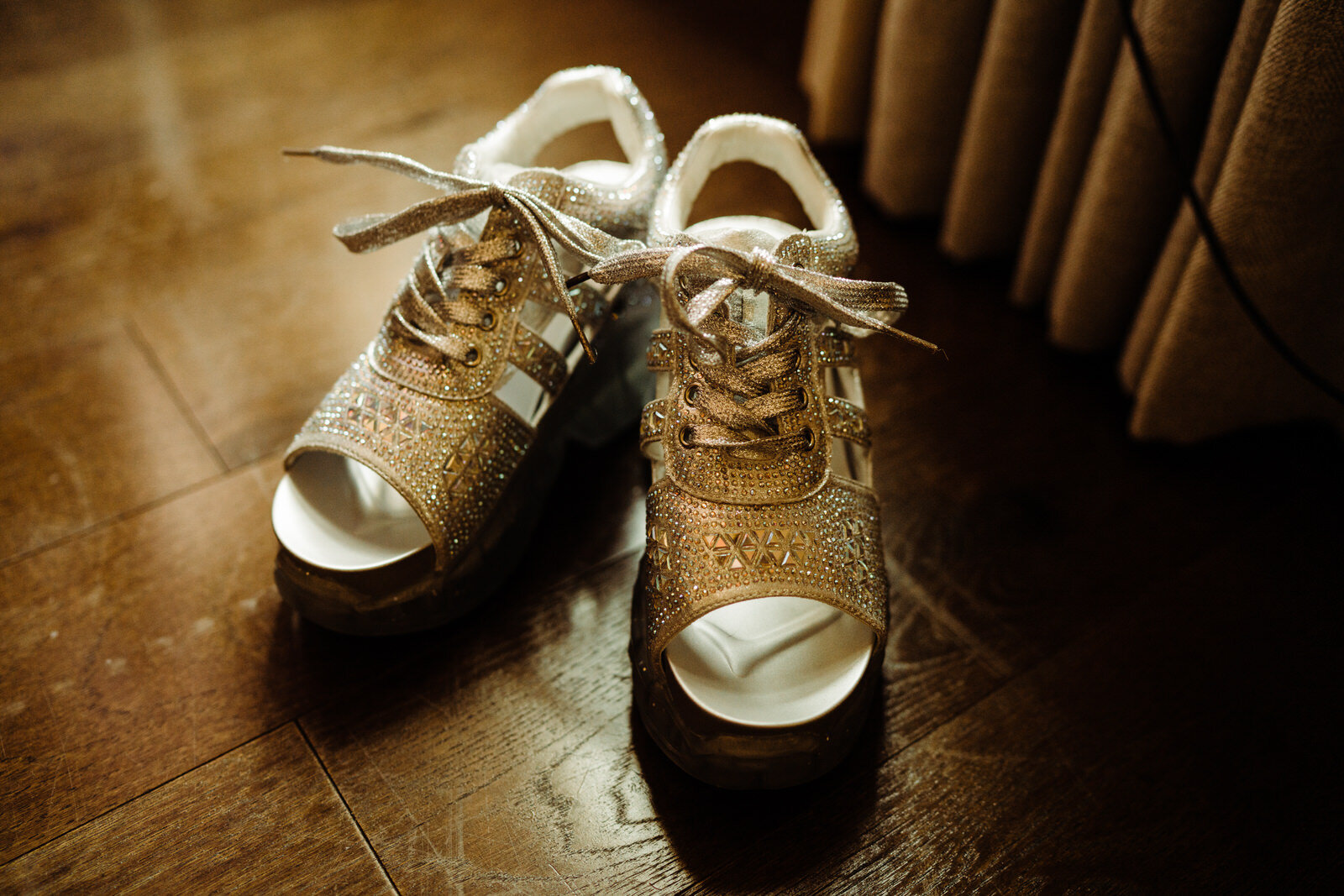 Anthony Wang Super Galore Platform Sandals for bride at modern, feminist wedding at Hotel Figueroa