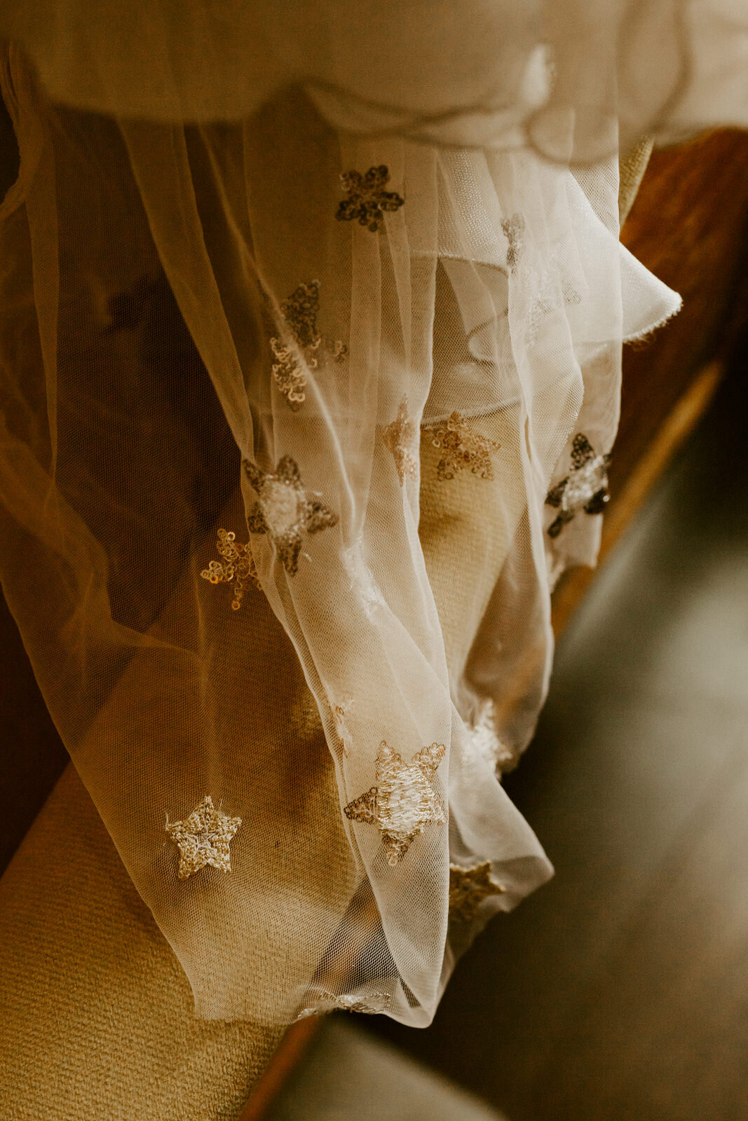 Custom sequin star gown at modern, feminist wedding at Hotel Figueroa