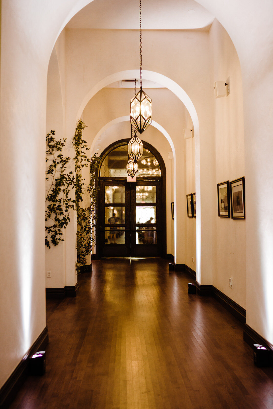 Hallway of Gran Sala Wedding Reception space at Hotel Figueroa