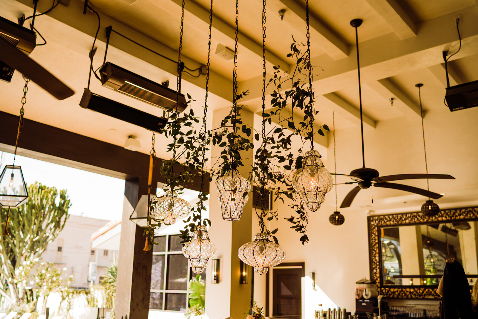 Veranda at Hotel Figueroa details with florals by Lady Buggs 