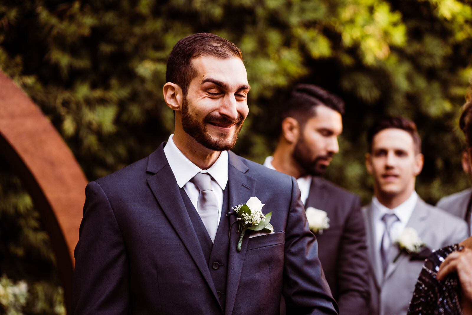 Groom's Reaction | Candid, warm wedding photography | Franciscan Gardens wedding in San Juan Capistrano, CA by Kept Record www.keptrecord.com