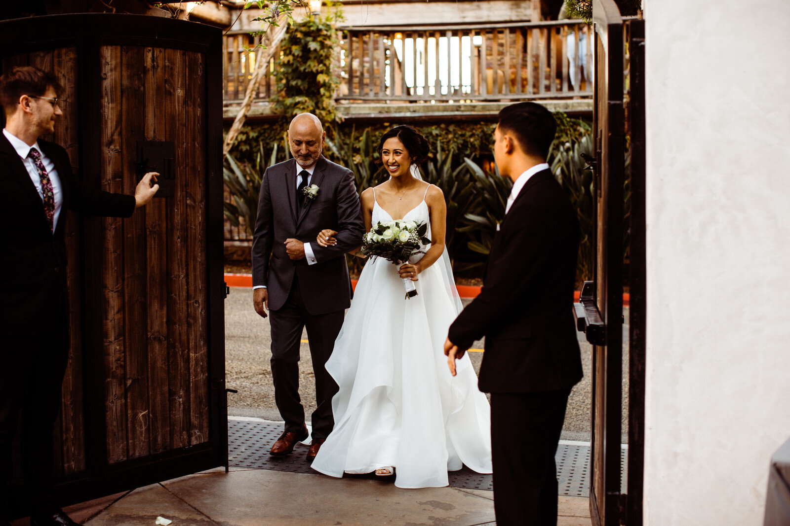 Bride and father | Candid, warm wedding photography | Franciscan Gardens wedding in San Juan Capistrano, CA by Kept Record www.keptrecord.com