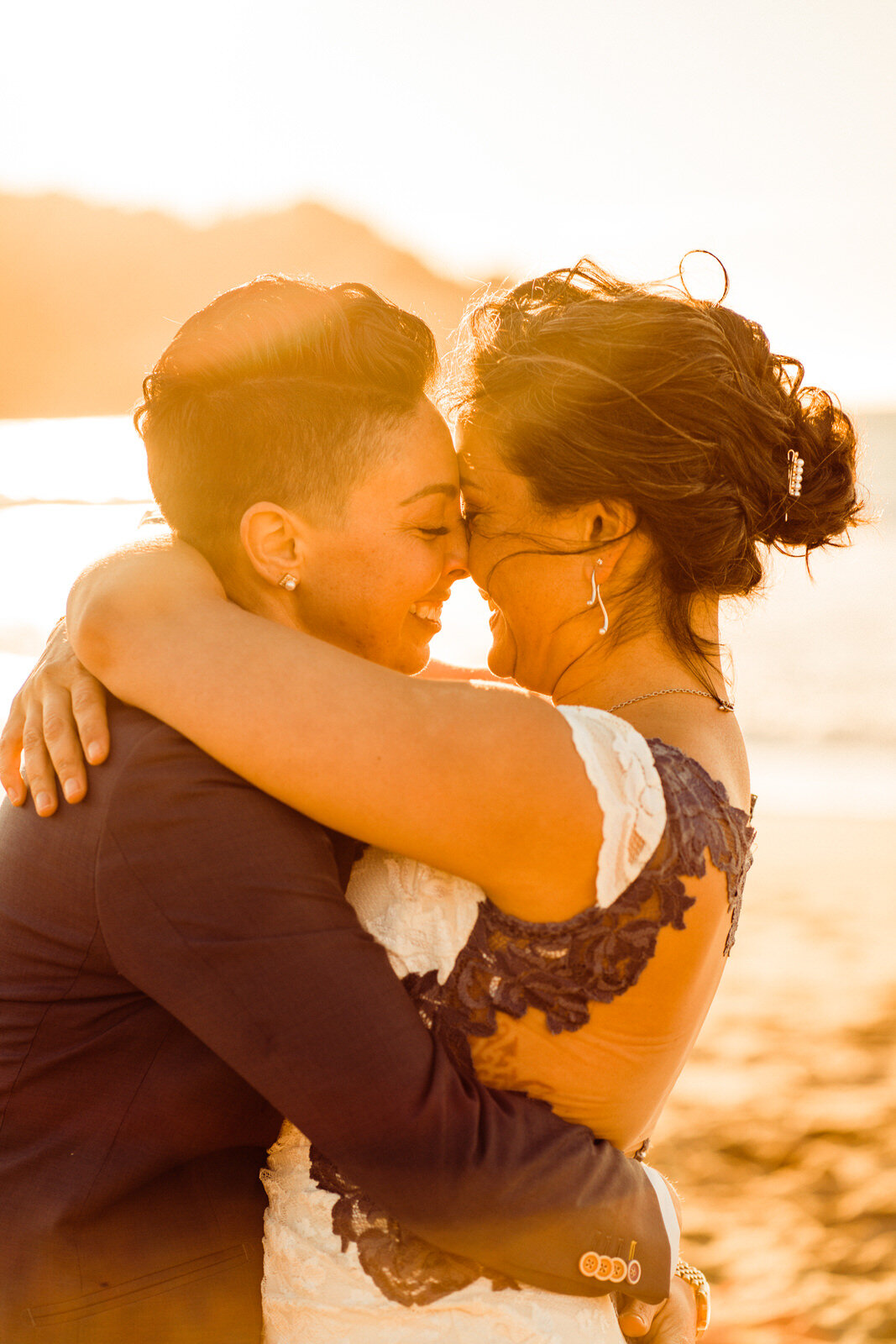 Lesbian Couple Elopement | Baker Beach Elopement | San Francisco Wedding Photographer | Sunset at Baker Beach | LGBTQ Wedding Photographer | Kept Record | www.keptrecord.com
