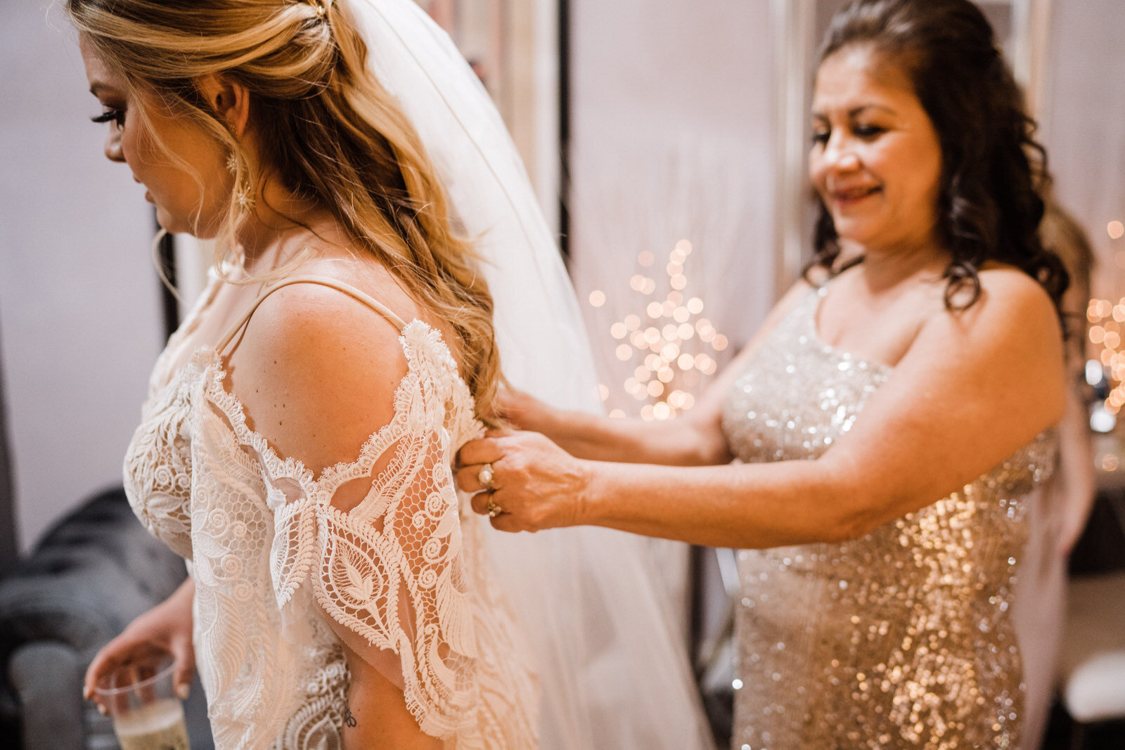 Mom and bride at Little Church of the West in Las Vegas, Nevada