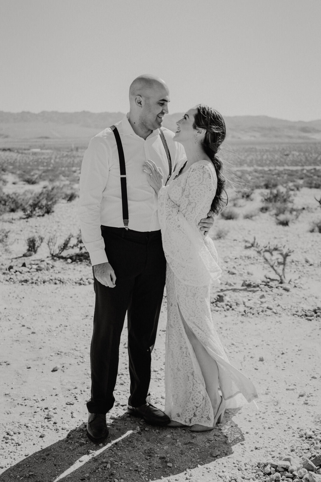 Bride and groom at Cactus Mountain Retreat before eloping in Joshua Tree | photo by Kept Record | www.keptrecord.com