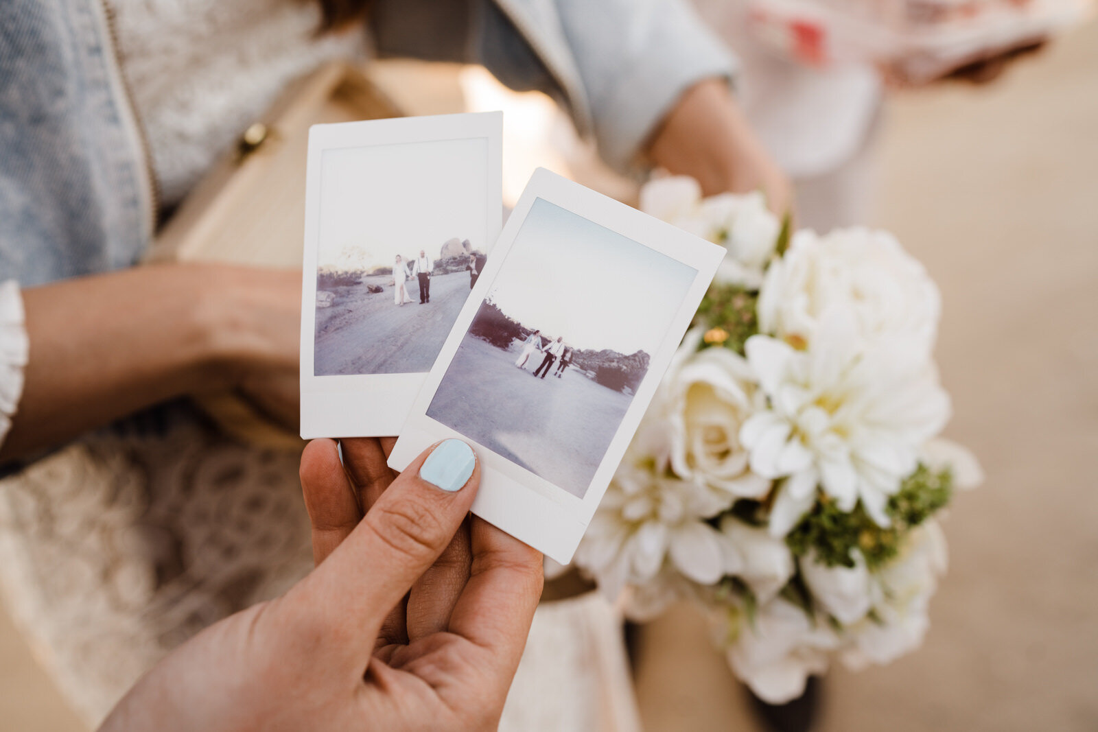 polaroids from elopement day in Joshua Tree National Park | adventurous, fun, warm wedding photos by Kept Record | www.keptrecord.com