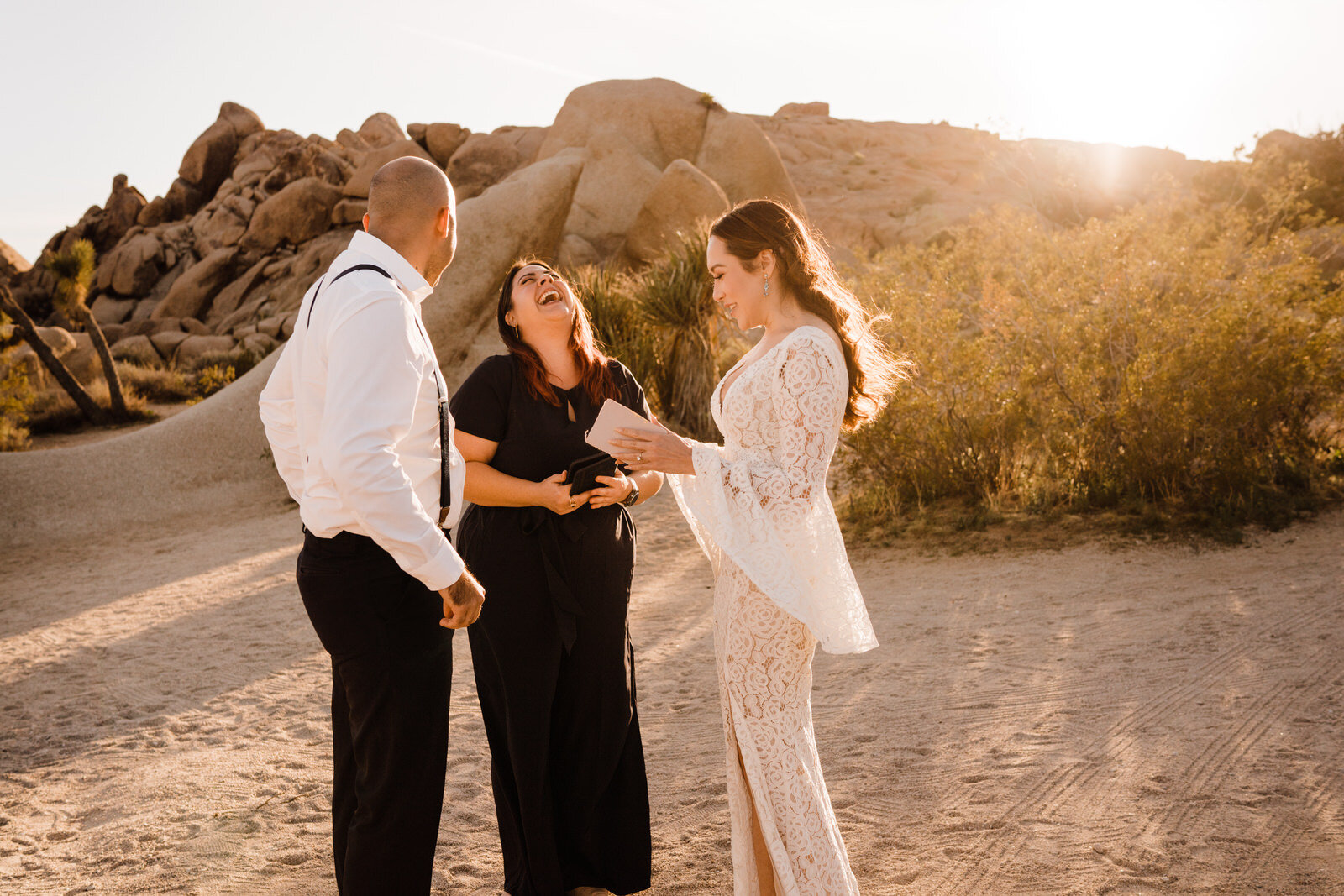 Joshua Tree elopement ceremony | adventurous, fun, warm wedding photos by Kept Record | www.keptrecord.com