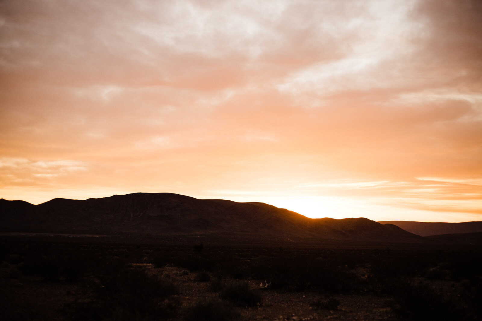 Sunrise over Las Vegas, NV Sierra Nevada Mountains