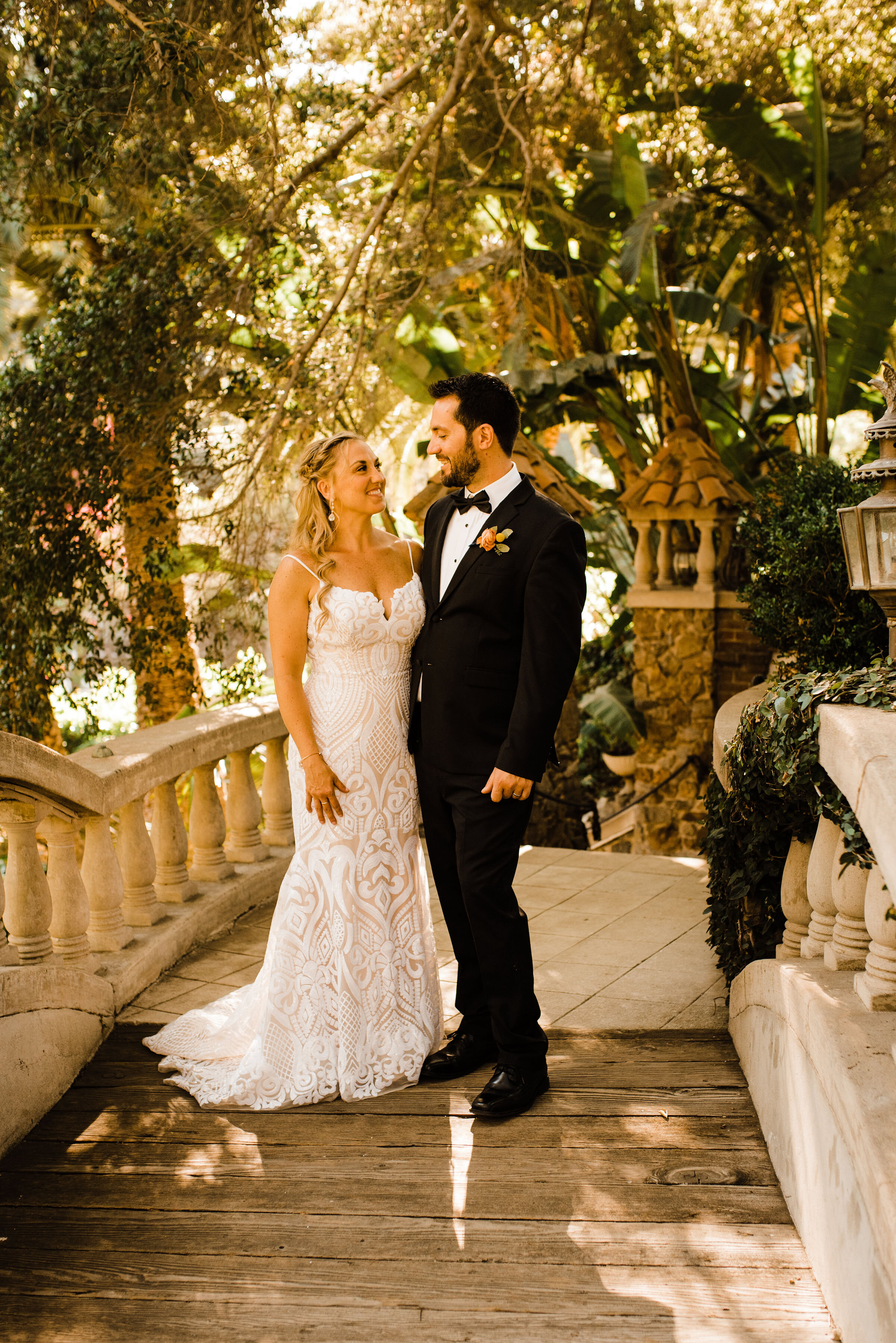 Houdini Estate Wedding - Bride in Hayley Paige Blush Dress and Groom in Black Tux - Historic Los Angeles Wedding Venue | Kept Record | www.keptrecord.com