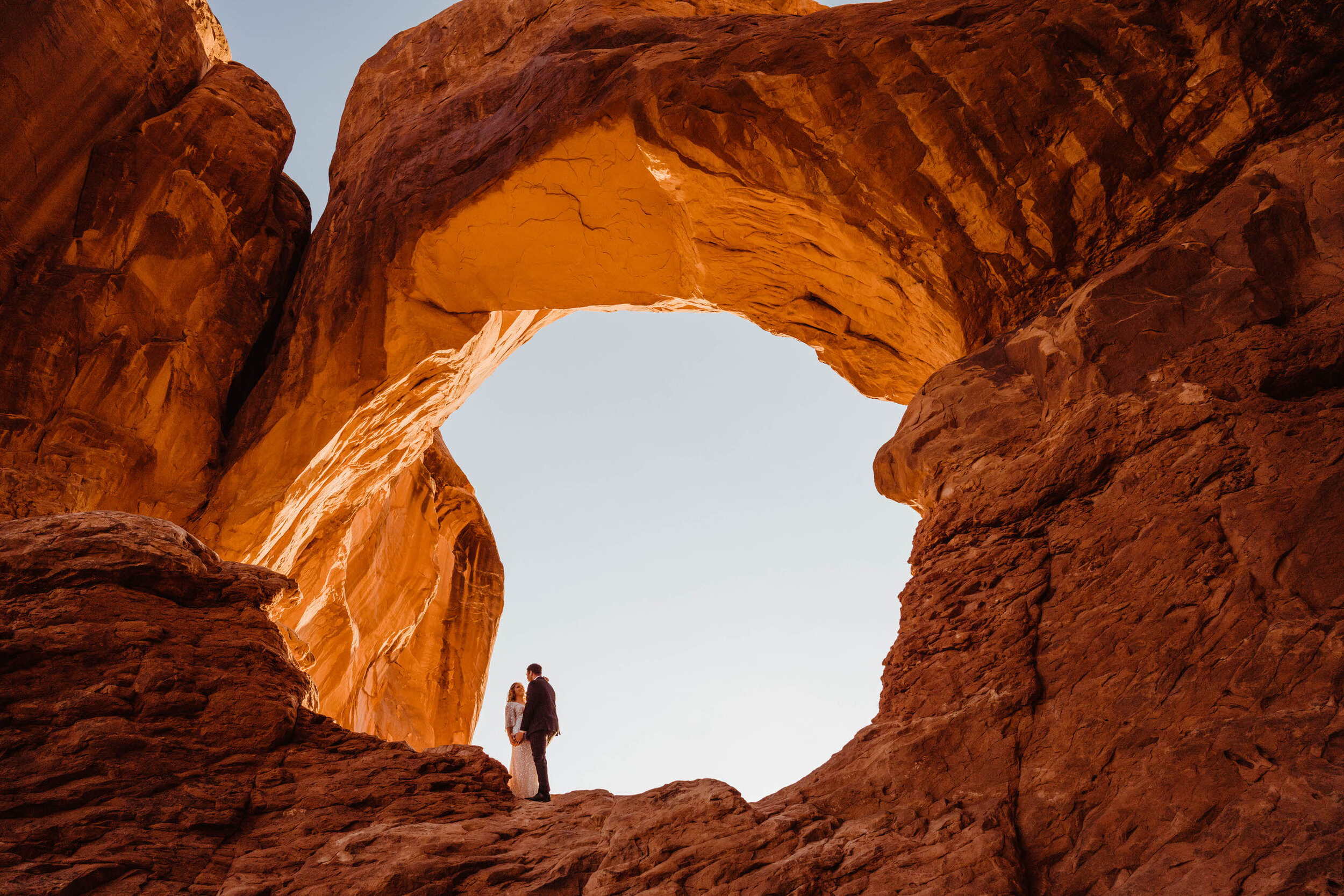 Bride and groom at Moab Utah Elopement Wedding | photo by elopement + wedding photographer Kept Record | www.keptrecord.com