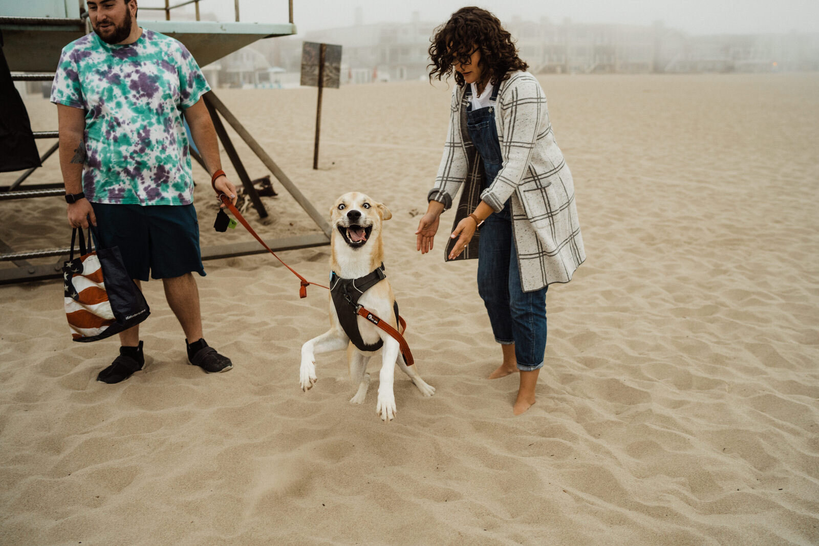 Ventura-Beach-Engagement-Shoot-Couple-Women-with-Dog-on-Hollywood-Beach (5).jpg