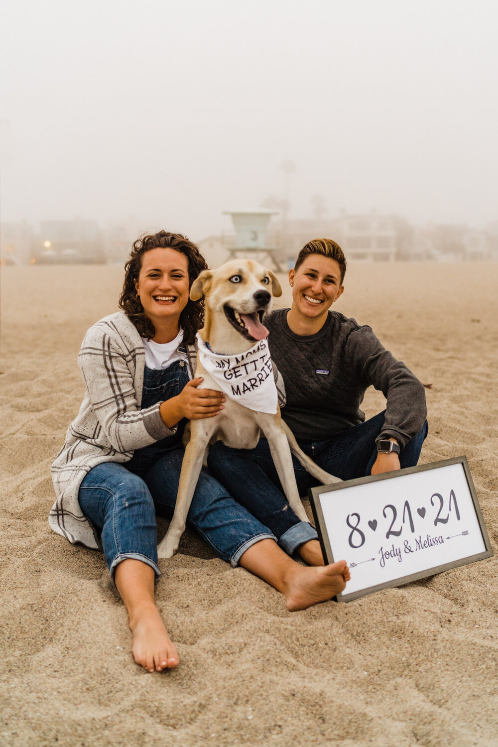 Ventura-Beach-Engagement-Shoot-Couple-Women-with-Dog-on-Hollywood-Beach (16).jpg