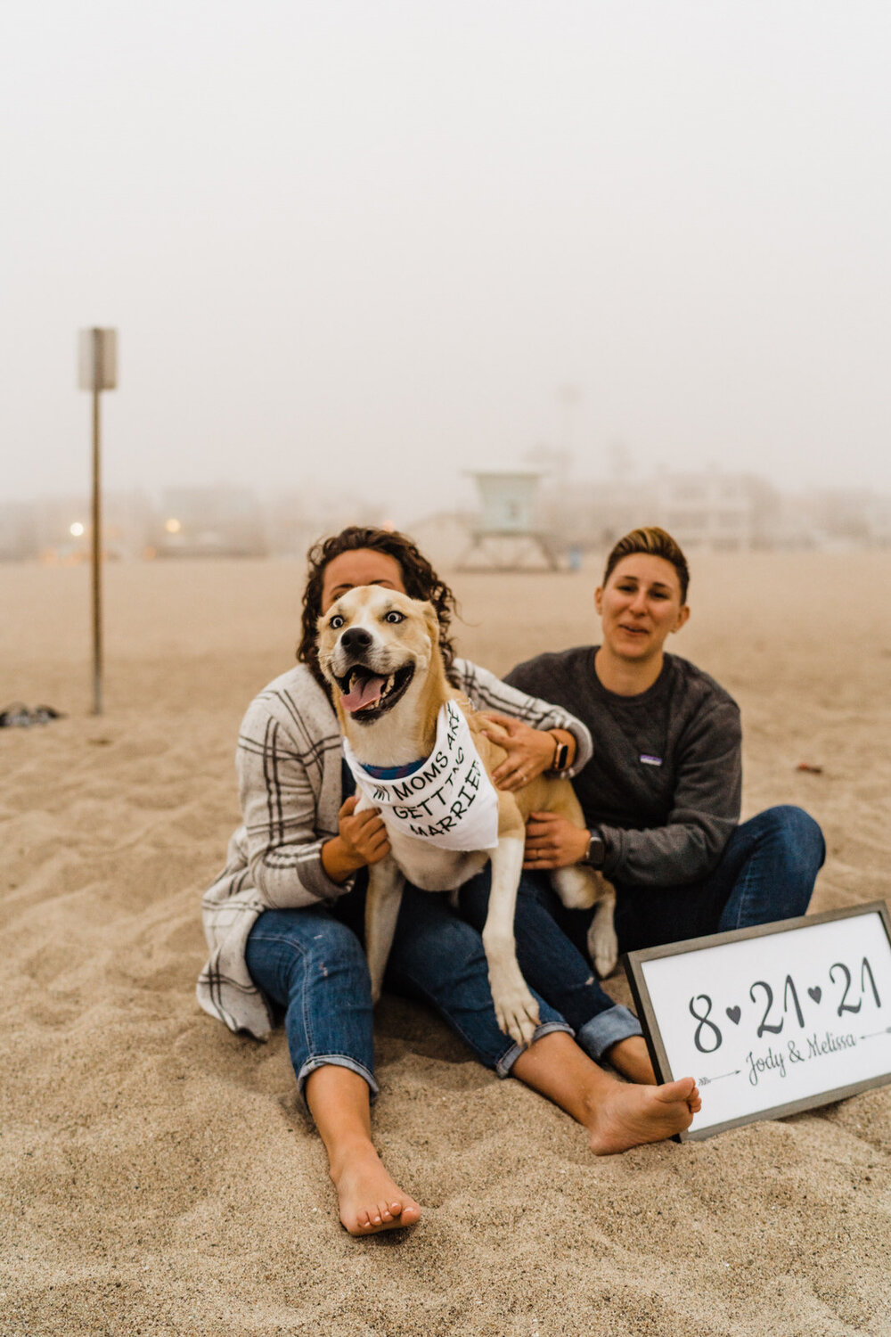 Ventura-Beach-Engagement-Shoot-Couple-Women-with-Dog-on-Hollywood-Beach (17).jpg