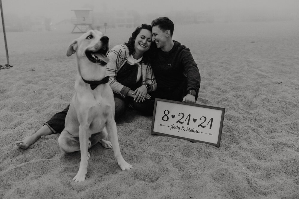 Ventura-Beach-Engagement-Shoot-Couple-Women-with-Dog-on-Hollywood-Beach (22).jpg