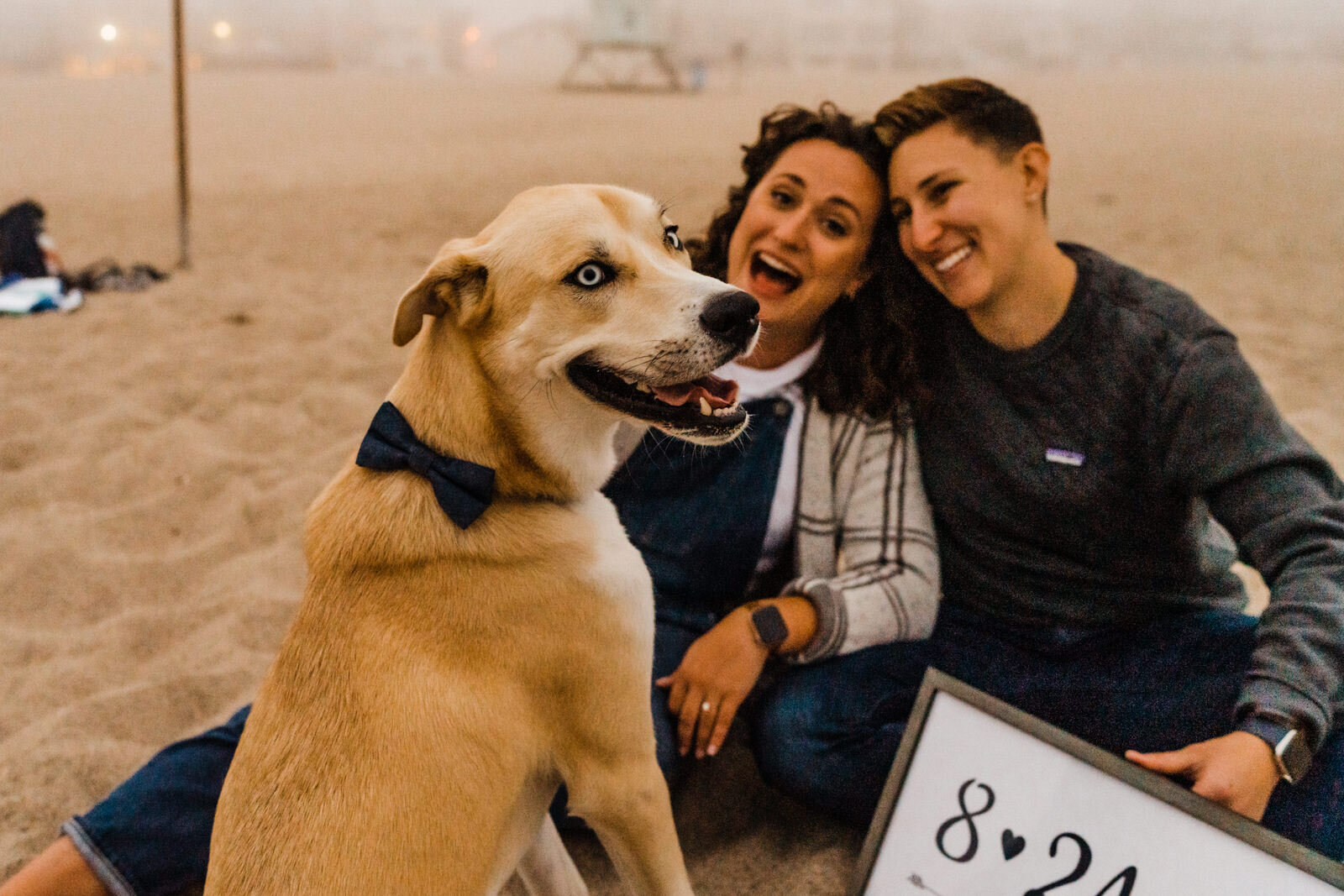 Ventura-Beach-Engagement-Shoot-Couple-Women-with-Dog-on-Hollywood-Beach (23).jpg