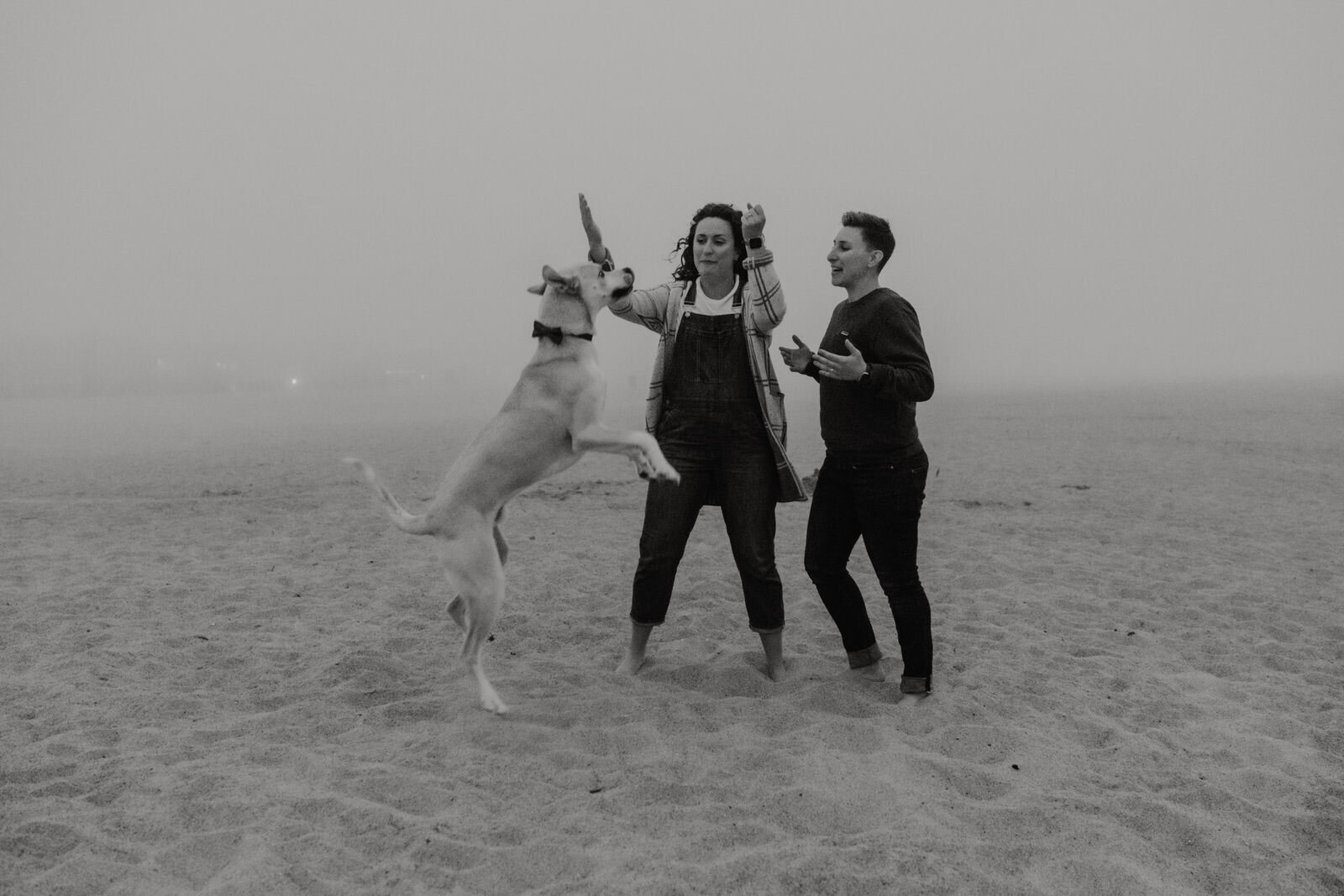 Ventura-Beach-Engagement-Shoot-Couple-Women-with-Dog-on-Hollywood-Beach (24).jpg