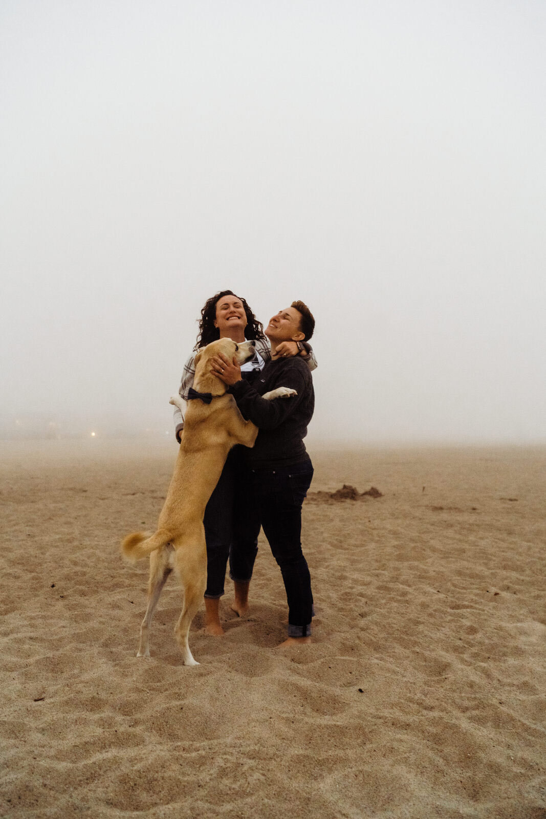 Ventura-Beach-Engagement-Shoot-Couple-Women-with-Dog-on-Hollywood-Beach (27).jpg