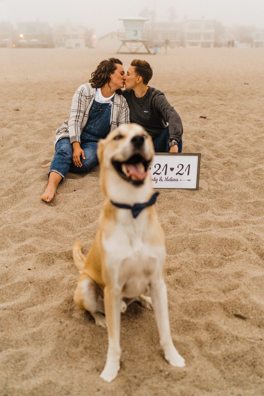 Ventura-Beach-Engagement-Shoot-Couple-Women-with-Dog-on-Hollywood-Beach (19).jpg