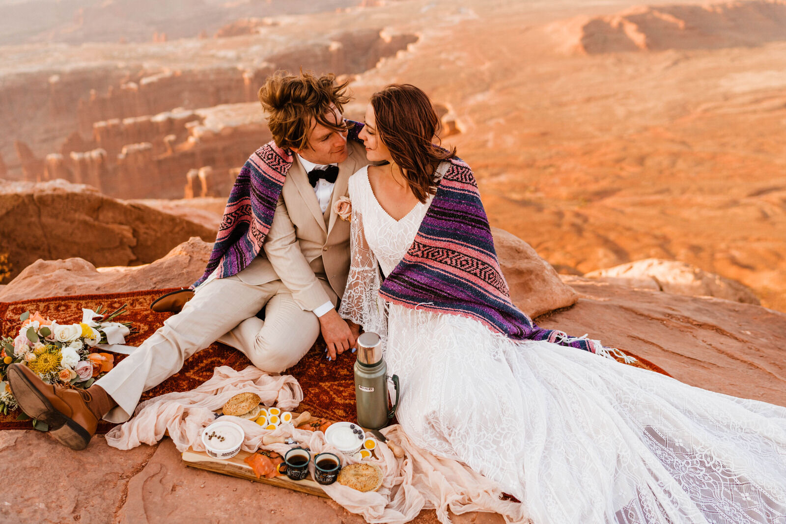 Bride and Groom at Canyonlands Island in the Sky | Moab Wedding Photographer Kept Record | www.keptrecord.com