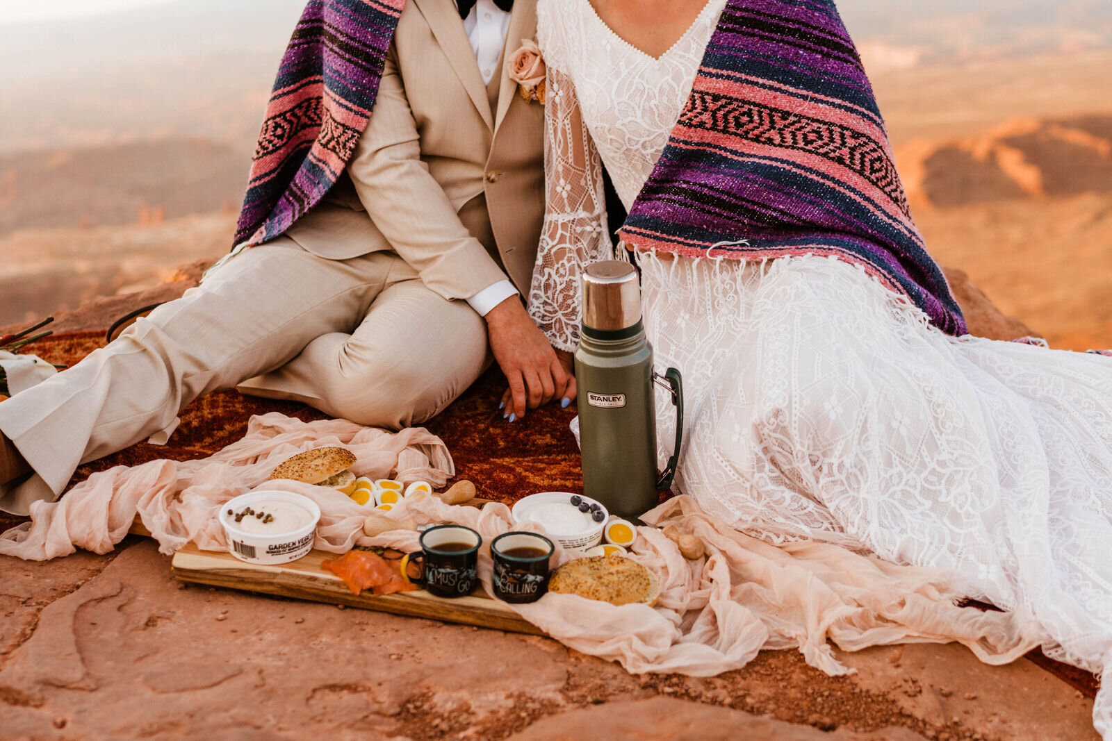 Bride and Groom at Canyonlands Island in the Sky | Moab Wedding Photographer Kept Record | www.keptrecord.com