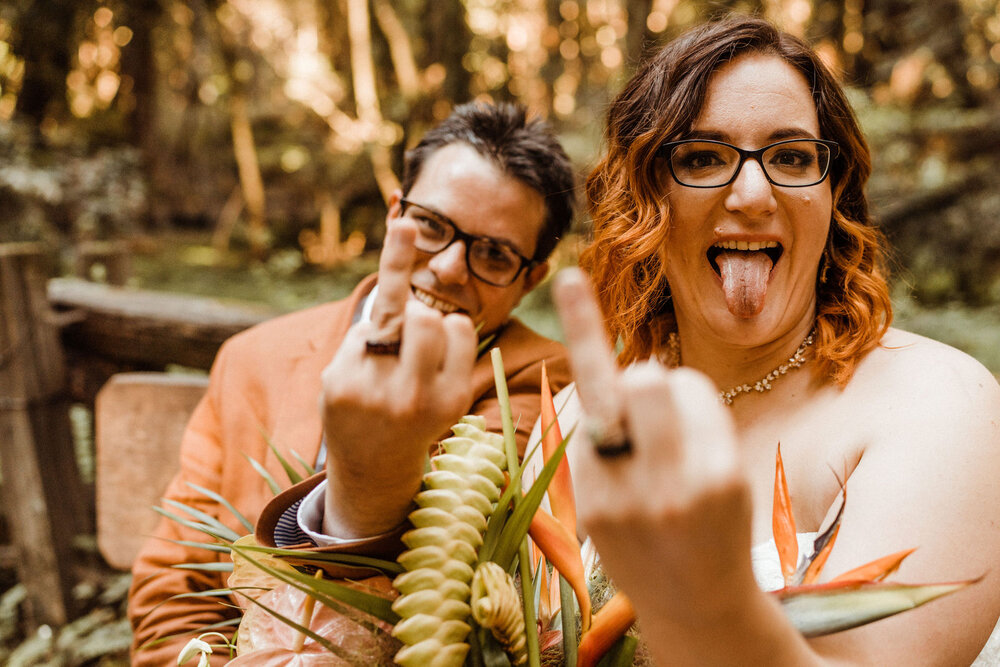 Henry-Cowell-Redwoods-State-Park-Wedding-Santa-Cruz-Alternative-Couple-Wedding-Photo-Flicking-Off-Ring-Finger.jpg