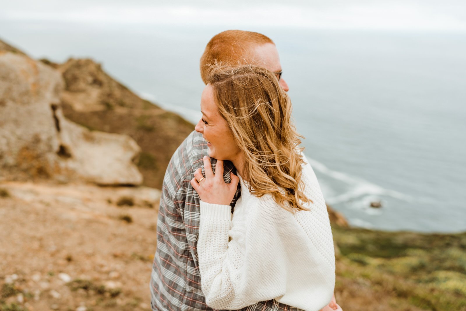 Warm, Romantic, Playful Engagement Photos at Point Reyes - Sweater Weather Outfits - Elopement Photographer Kept Record | www.keptrecord.com
