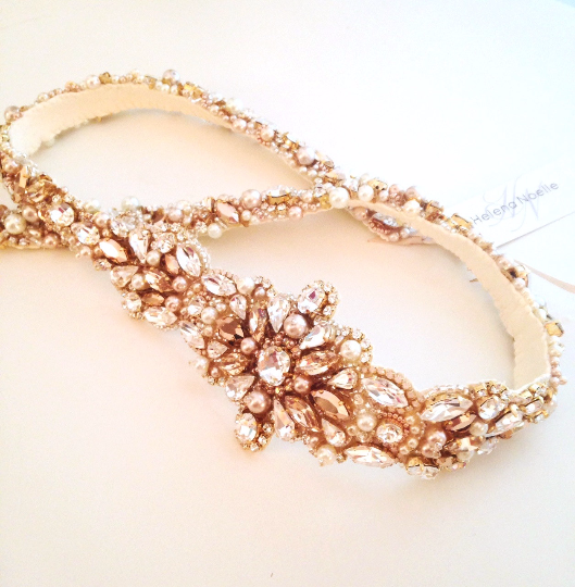 blush bridal belt