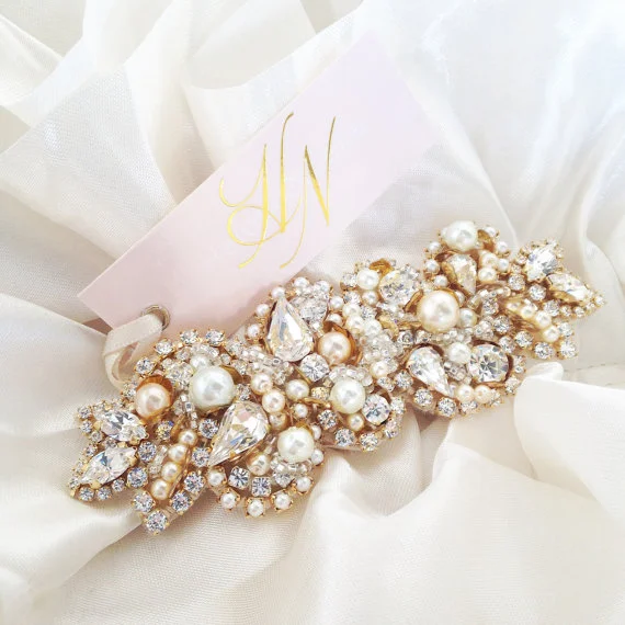 handmade crystal bridal hair comb