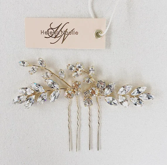 Swarovski crystal bridal hair pins