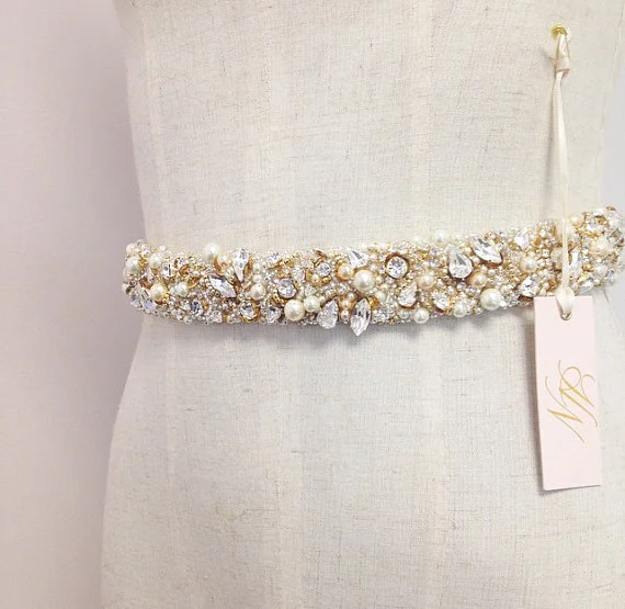 handmade gold bridal belt