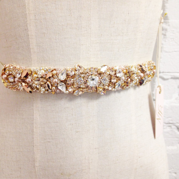 rose gold bridal belt