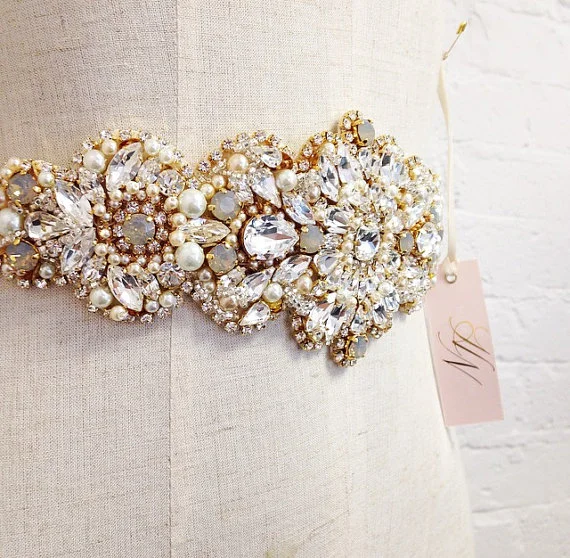 opal bridal belt