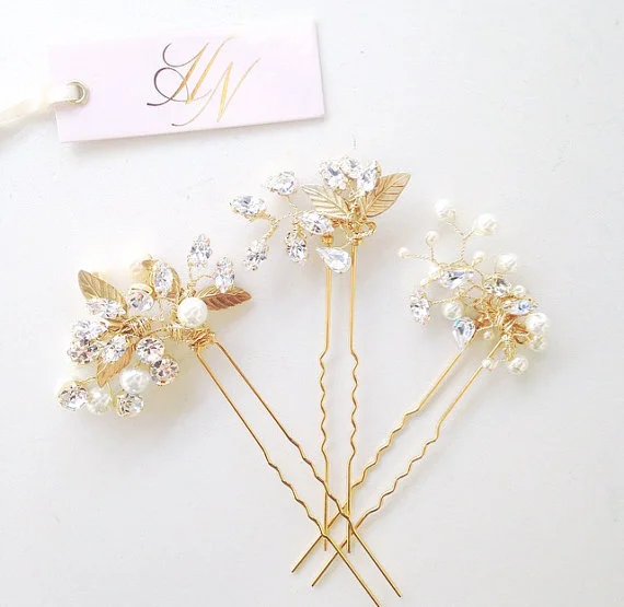 swarovski crystal bridal hair pin comb