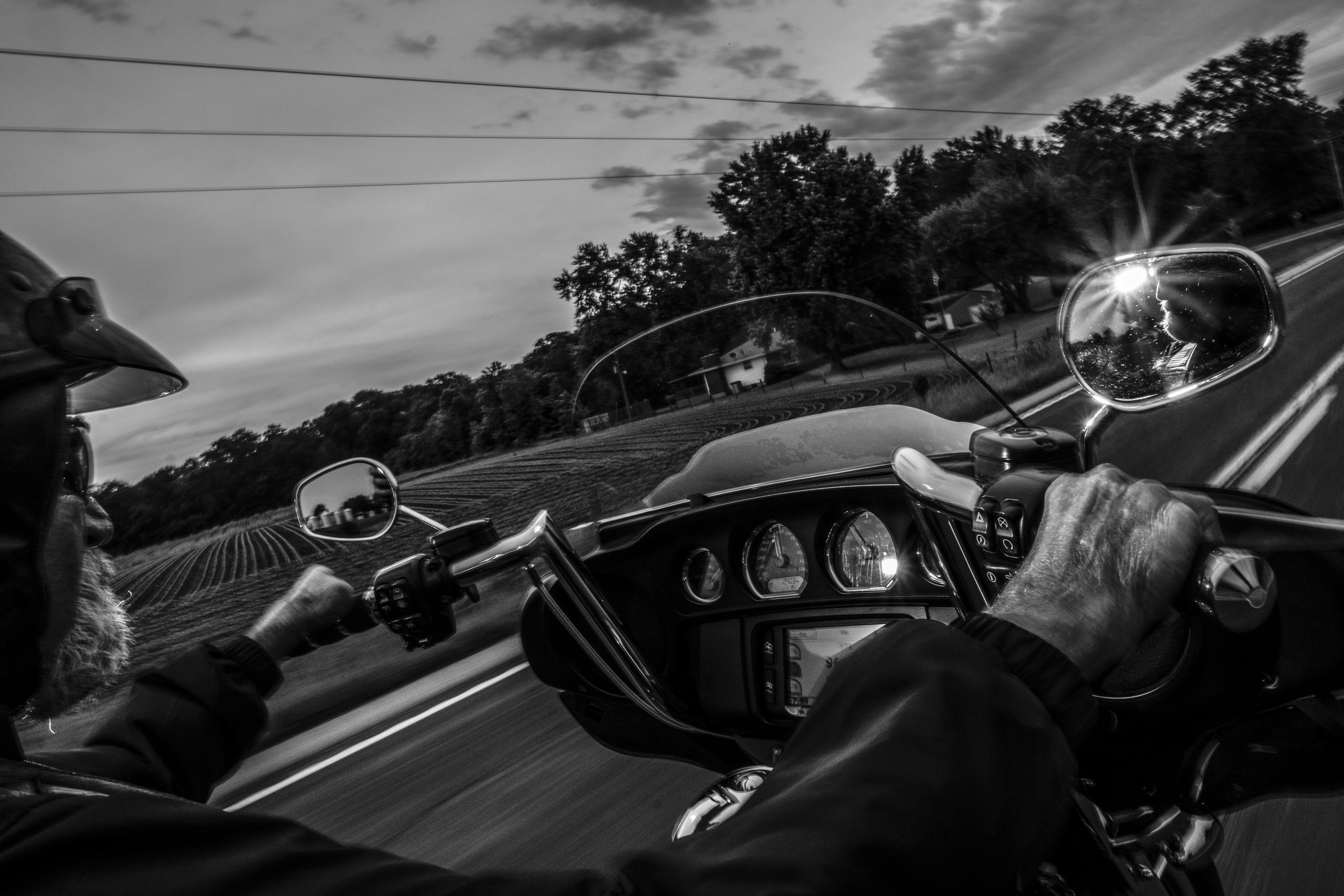  Patriot Guard Rider and Senior Ride Captain, Bill Walden, rides his motorcycle near Mexico Missouri on Friday, Jun. 21, 2019. Bill has escorted over 500 veteran funerals during his time with the organization. 