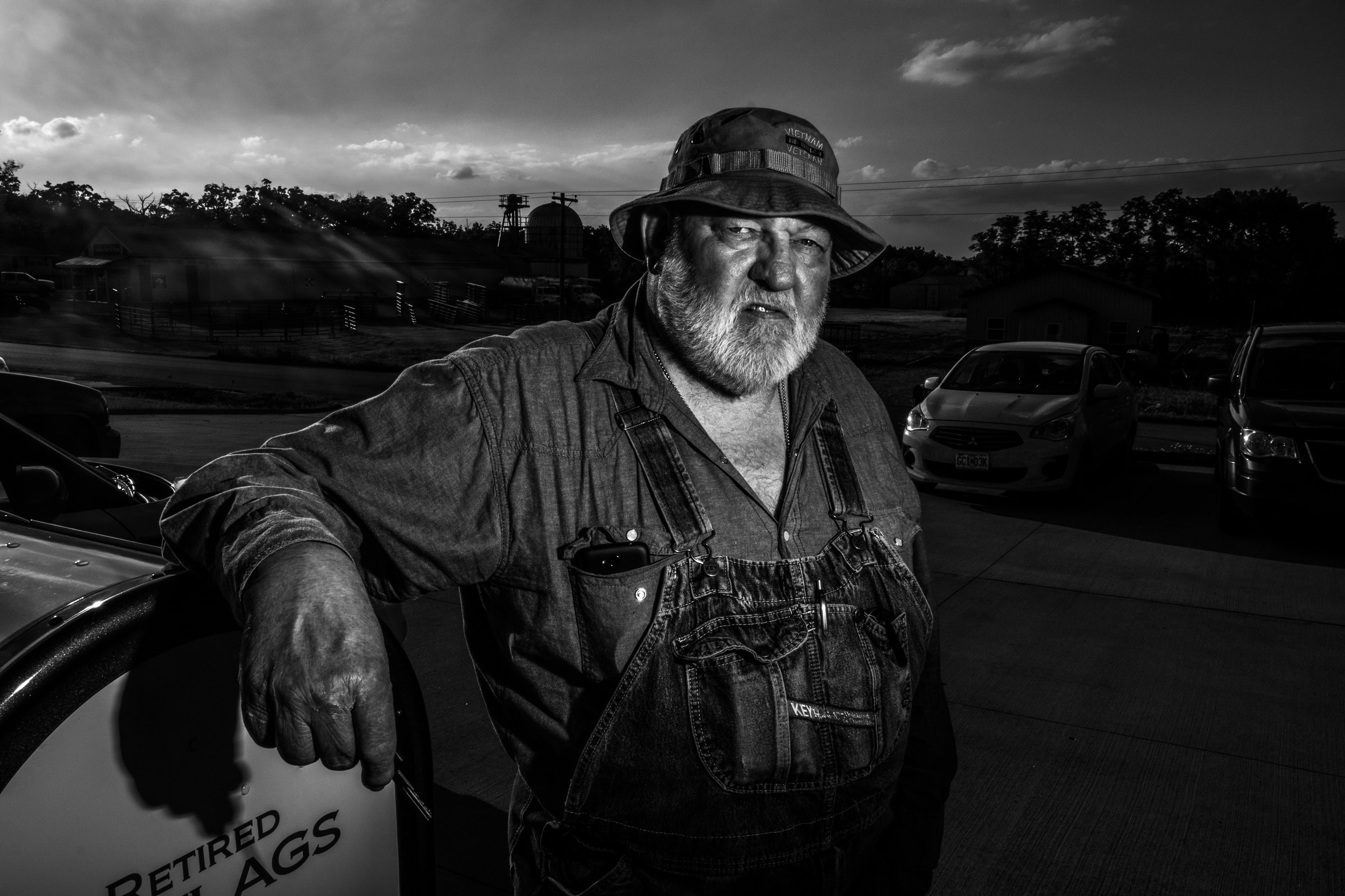  US Navy veteran and Vandalia resident, Randy Caldwell, poses for a portrait outside the VFW on Thursday, Jun. 20, 2019. Caldwell has been a lifetime member of the VFW and served as diesel mechanic in Vietnam in 1969. 