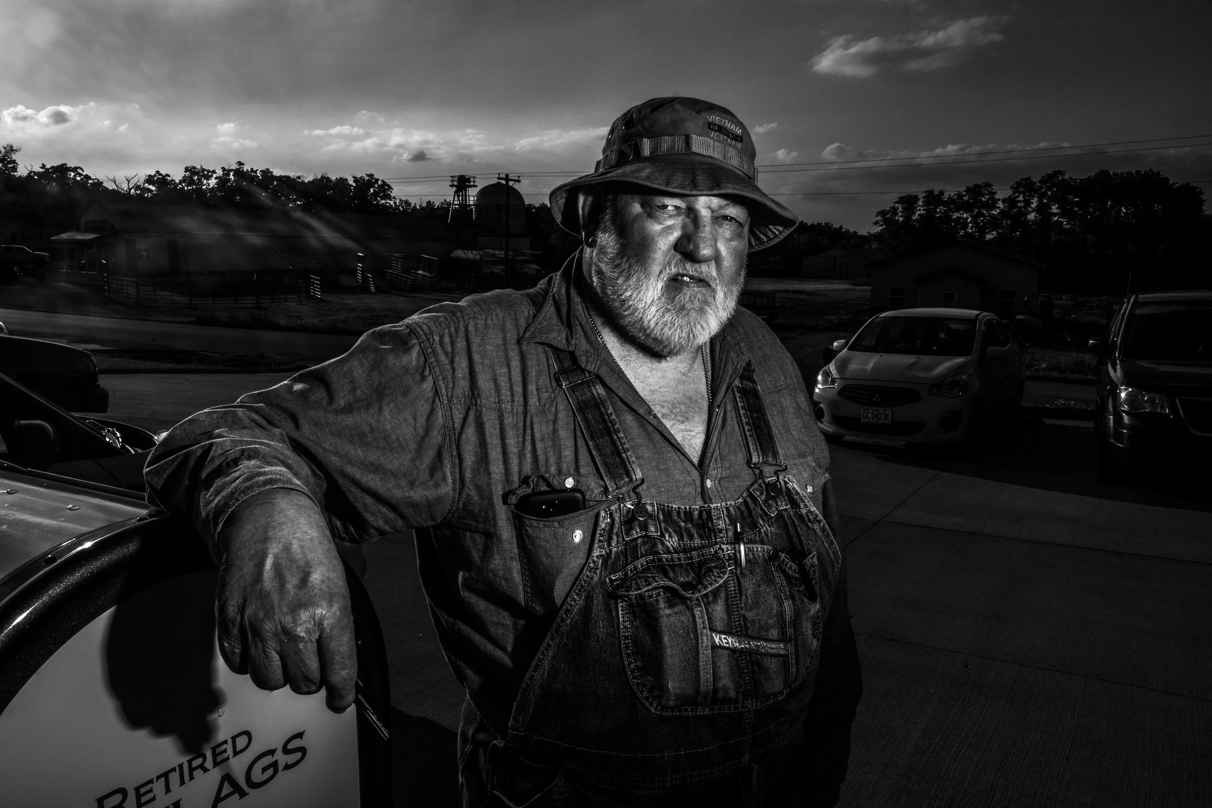 US Navy veteran and Vandalia resident, Randy Caldwell, poses for a portrait outside the VFW on Thursday, Jun. 20, 2019. Caldwell has been a lifetime member of the VFW and served as diesel mechanic in Vietnam in 1969.