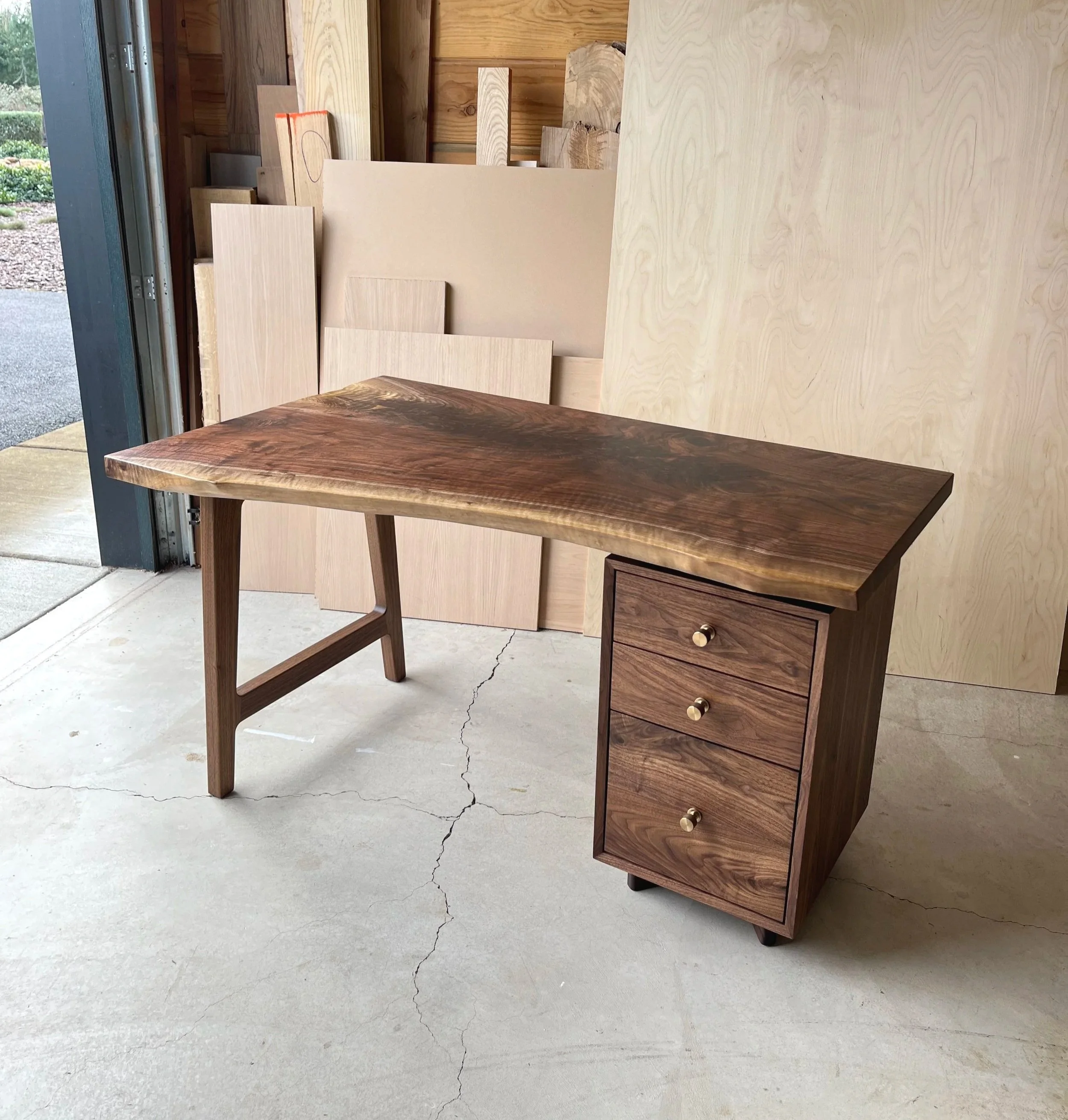 Walnut Slab Writing Desk