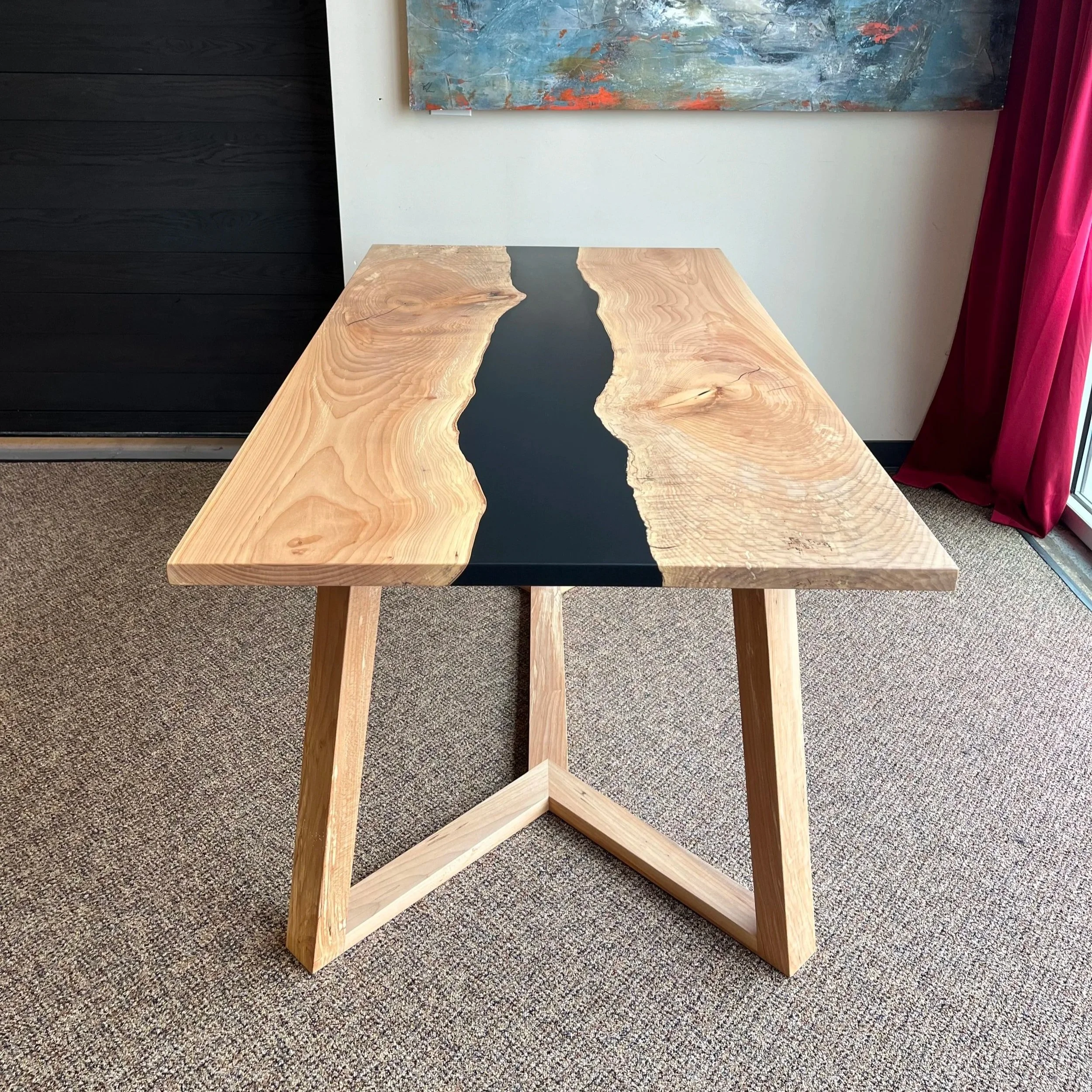 Maple Slab Epoxy River Dining Table