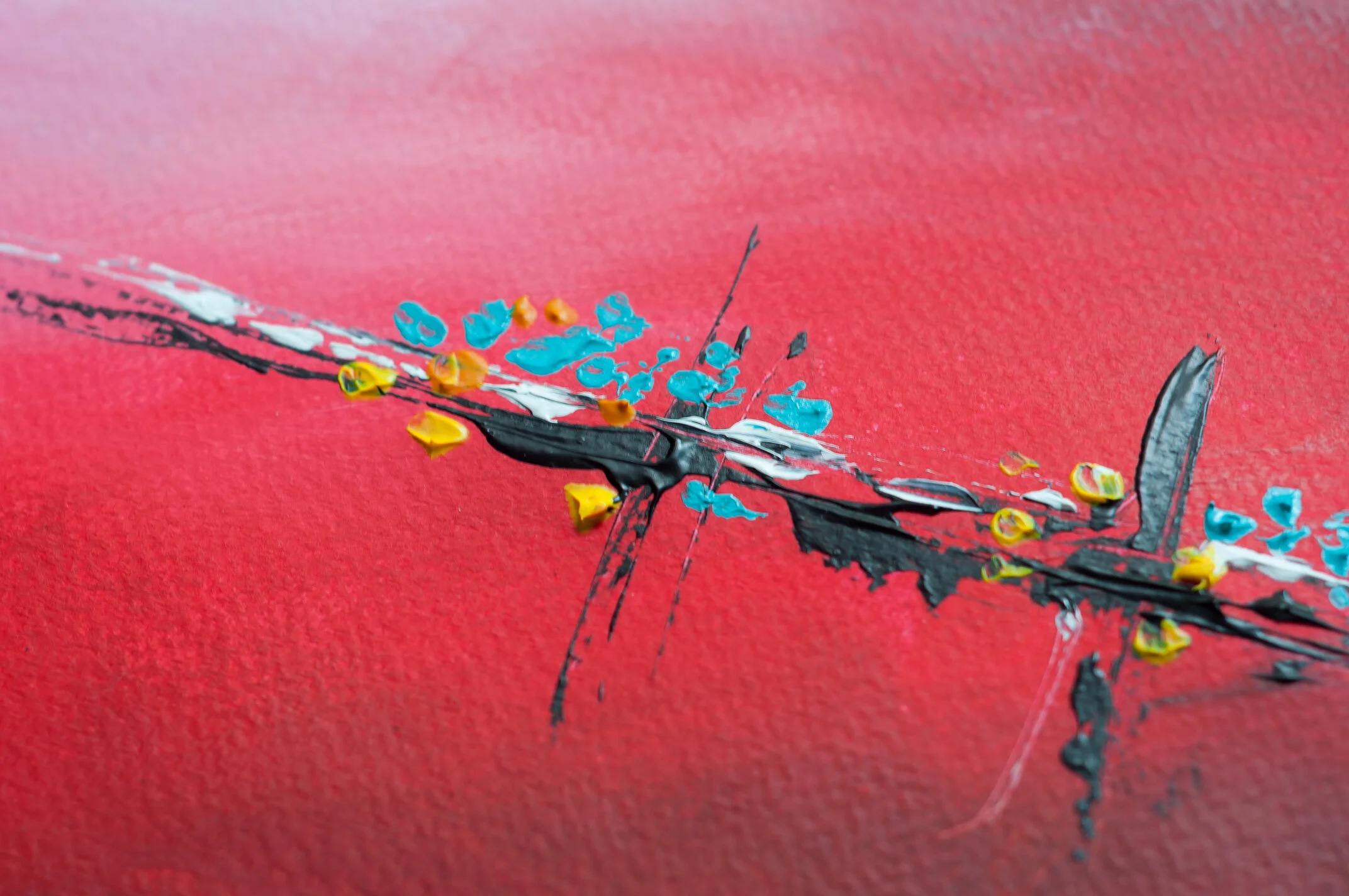 Dreamy Red Seascape - 12x9in